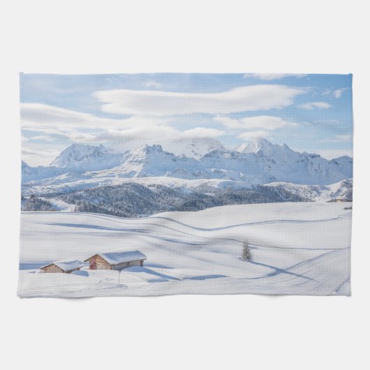 IJs en sneeuw | Snowscape European Alps, Italië Theedoek (Horizontaal)