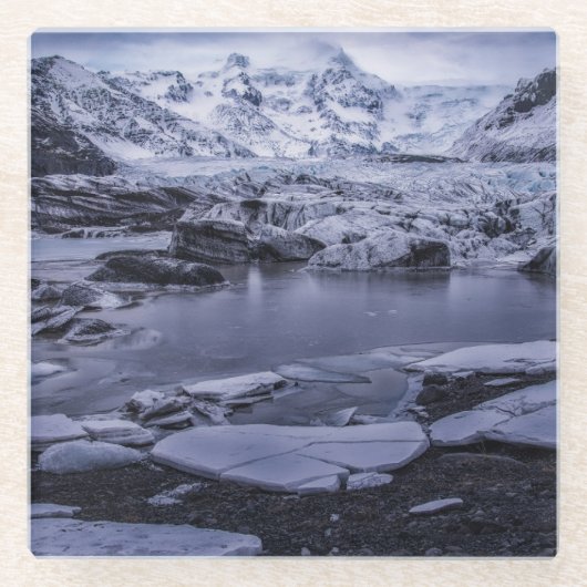 IJs en sneeuw | Sólheimajökull Glacier, IJsland Glazen Onderzetter (Voorkant)