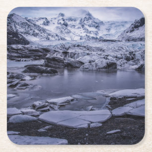 IJs en sneeuw   Sólheimajökull Glacier, IJsland Kartonnen Onderzetters