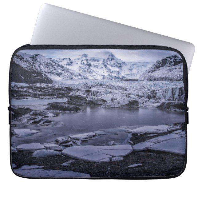 IJs en sneeuw | Sólheimajökull Glacier, IJsland Laptop Sleeve (Voorkant)