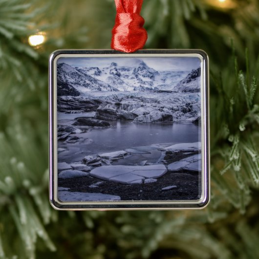 IJs en sneeuw | Sólheimajökull Glacier, IJsland Metalen Ornament (Boom)