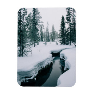 IJs en sneeuw Streaming in een sneeuwwinterlands Magneet