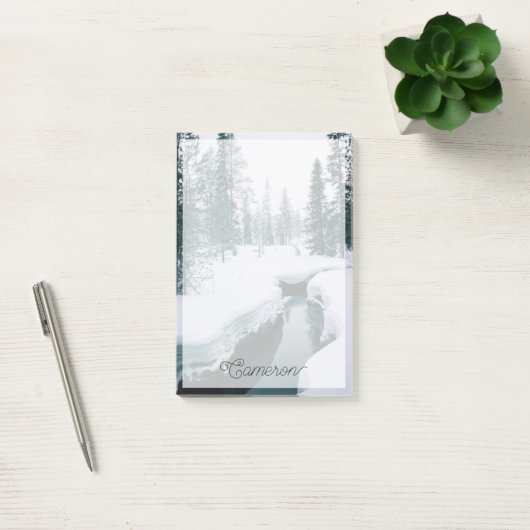 IJs en sneeuw | Streaming in een sneeuwwinterlands Post-it® Notes (Kantoor)