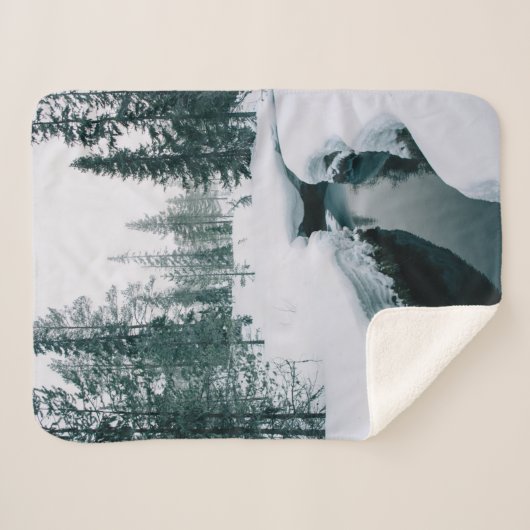 IJs en sneeuw | Streaming in een sneeuwwinterlands Sherpa Deken (Voorkant (horizontaal))
