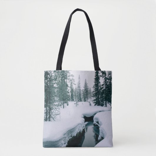 IJs en sneeuw | Streaming in een sneeuwwinterlands Tote Bag (Voorkant)
