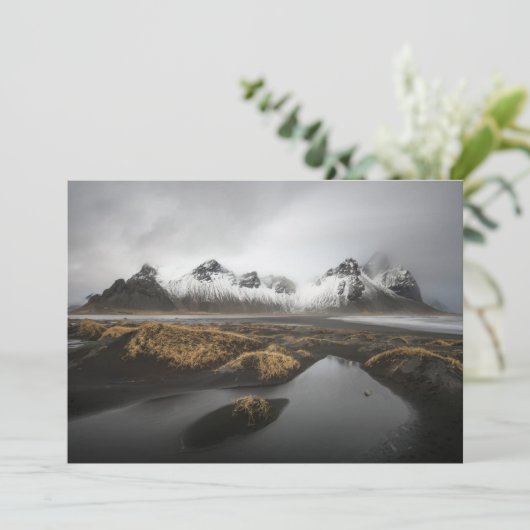 IJs en sneeuw | Vestrahorngebergte in IJsland Bedankkaart (Staand voorkant)