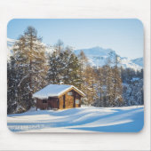 IJs en sneeuw | Winter Log Cabin Swiss Alps Muismat (Voorkant)