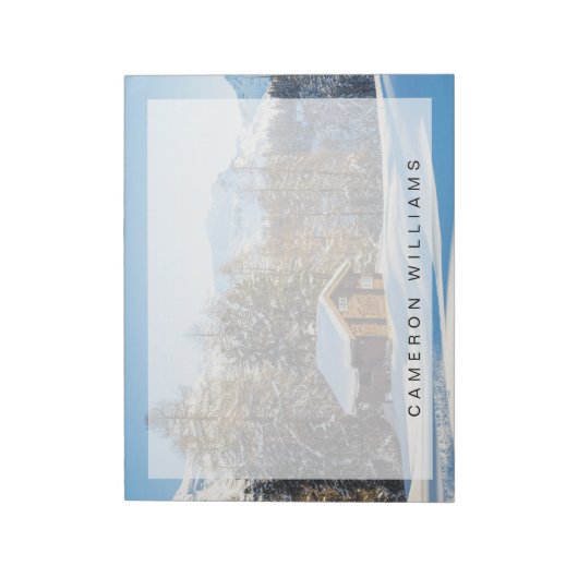 IJs en sneeuw | Winter Log Cabin Swiss Alps Notitieblok (Linkerzijde)