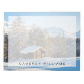 IJs en sneeuw | Winter Log Cabin Swiss Alps Notitieblok (Voorkant)
