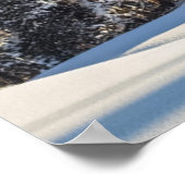 IJs en sneeuw | Winter Log Cabin Swiss Alps Poster (Hoek)