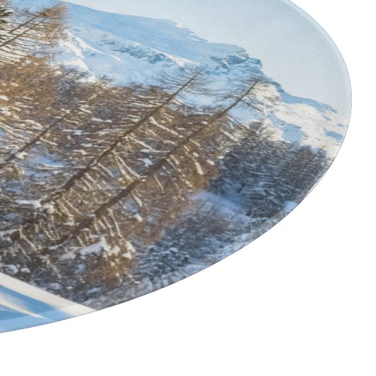 IJs en sneeuw | Winter Log Cabin Swiss Alps Snijplank (Hoek)