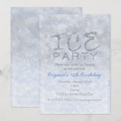 IJs en sneeuw Winter verjaardagsfeestje uitnodigin Kaart (Voorkant / Achterkant)