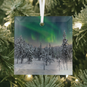 IJs en sneeuw   Winterlandschap in Finland Glas Ornament