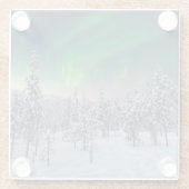 IJs en sneeuw | Winterlandschap in Finland Glazen Onderzetter (Achterkant)