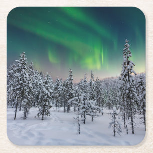IJs en sneeuw   Winterlandschap in Finland Kartonnen Onderzetters
