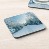 IJs en sneeuw | Winterweg Rusland, Siberië Bier Onderzetter (Linkerzijde)