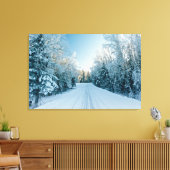IJs en sneeuw | Winterweg Rusland, Siberië Canvas Afdruk (Insitu (Woonkamer))