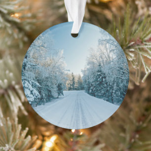 IJs en sneeuw Winterweg Rusland, Siberië Ornament