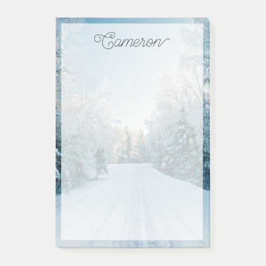 IJs en sneeuw | Winterweg Rusland, Siberië Post-it® Notes (Voorkant)