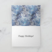 IJs en Sneeuwen, blauw kerstpatroon Bedankkaart (Binnen)