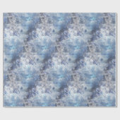 IJs en Sneeuwen, blauw kerstpatroon Cadeaupapier (Vlak)