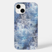 IJs en Sneeuwen, blauw kerstpatroon Case-Mate iPhone Case (Achterkant)