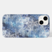 IJs en Sneeuwen, blauw kerstpatroon Case-Mate iPhone Case (Achterkant (horizontaal))