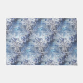 IJs en Sneeuwen, blauw kerstpatroon Deurmat (Voorkant)
