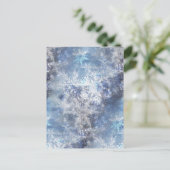 IJs en Sneeuwen, blauw kerstpatroon Feestdagenkaart (Staand voorkant)