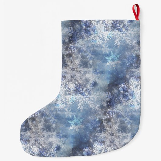 IJs en Sneeuwen, blauw kerstpatroon Grote Kerstsok (Achterkant)