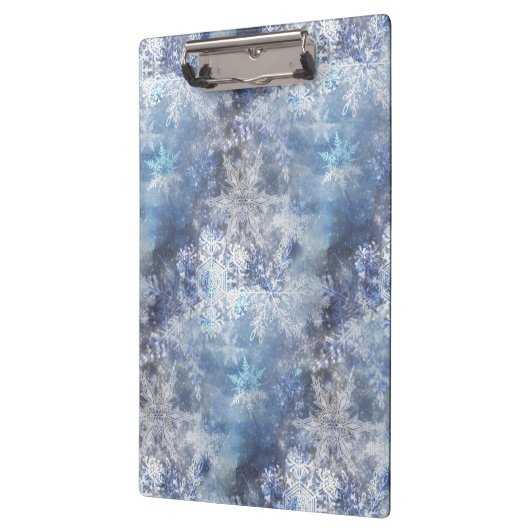 IJs en Sneeuwen, blauw kerstpatroon Klembord (Links)