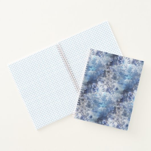 IJs en Sneeuwen, blauw kerstpatroon Notitieboek (Binnen)