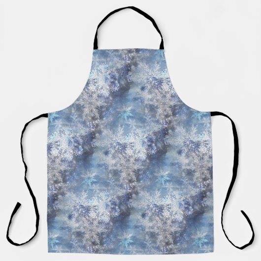 IJs en Sneeuwen, blauw kerstpatroon Schort (Voorkant)