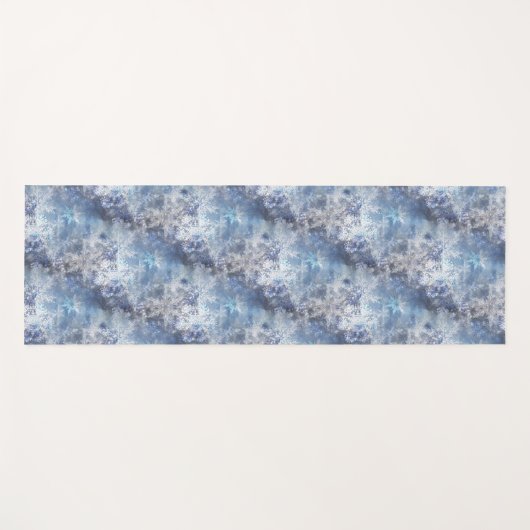 IJs en Sneeuwen, blauw kerstpatroon Yogamat (Voorkant (horizontaal))