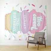 Ijs en Spikkels Twee Zoete 2DE Verjaardag Wandkleed (In Situ (horizontaal))