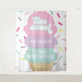 Ijs en Spikkels Twee Zoete 2DE Verjaardag Wandkleed (Voorkant)