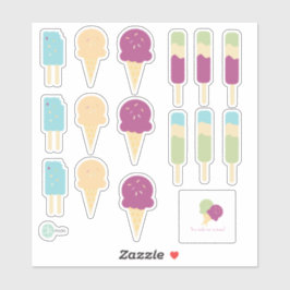 Ijs en Swirl-lolly's met spikkels Aangepaste naam Sticker