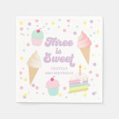 IJs en taart 3e verjaardag Servet (Voorkant)