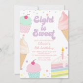 IJs en taart 8e verjaardag Kaart (Voorkant)