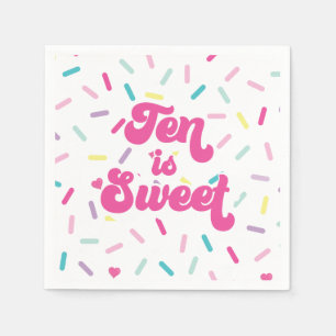 Ijs en Taart Tien is Zoet 10e Verjaardag Servet