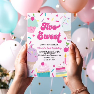 IJs en taart Twee Sweet 2e verjaardag Kaart