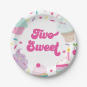 IJs en taart Twee Sweet 2e verjaardag Papieren Bordje (Voorkant)