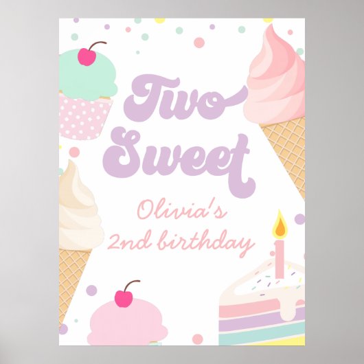 IJs en taart Twee Sweet 2e verjaardag Poster (Voorkant)