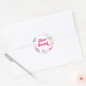 IJs en taart Twee Sweet 2e verjaardag Ronde Sticker (Envelop)