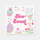 IJs en taart Twee Sweet 2e verjaardag Servet (Voorkant)