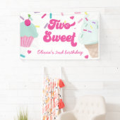 IJs en taart Twee Sweet 2e verjaardag Spandoek (Insitu)