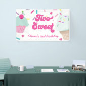 IJs en taart Twee Sweet 2e verjaardag Spandoek (Beurs)