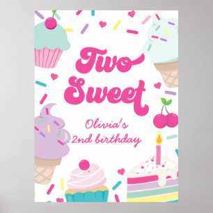 IJs en taart Twee Sweet 2ndBirthday Poster