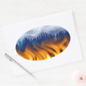 IJs en vlam Ovale Sticker (Envelop)
