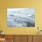 IJs en water op een strand, ijsland Canvas Afdruk (Insitu (Woonkamer))